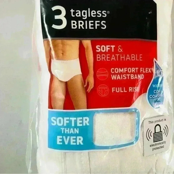 Hanes New Men’s 3 Pack White Tagless Briefs size 2XL Soft Breathable Full Rise - Picture 3 of 12